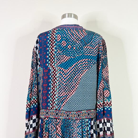 Anthropologie | Bhanuni by Jyoti Patterned Maxi Long Sleeve Slit Boho Maci Dress - Picture 10 of 16